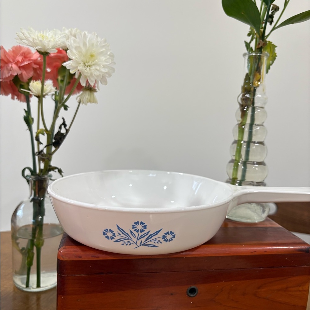 Small Blue and White “Cornflower Collection” Corningware Saucepan
